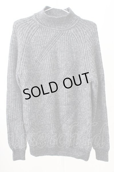 画像1: GOSTAR DE FUGA / 斜め編みハイネックニットソー 44 ブラック T-25-11-05-004-GO-to-YM-ZT053 (1)