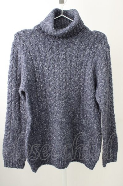 画像1: BUFFALO BOBS / ケーブル編みタートルネックニット 2-3 ブルー T-25-11-05-006-BU-to-YM-ZT (1)