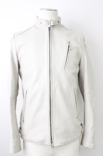 画像1: BUFFALO BOBS / PHANTOM レザーシングルライダースジャケット 1 アイボリー T-25-11-05-008-BU-ja-YM-ZT (1)