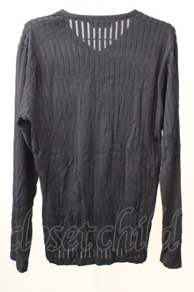 画像2: TORNADO MART / ワイドストライプVネックカットソー LL ブラック T-25-11-05-002-TO-to-YM-ZT (2)