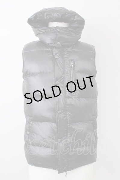 画像1: GOSTAR DE FUGA / フーデッドダウンベスト 44 ブラック T-25-11-05-010-GO-to-YM-ZT (1)