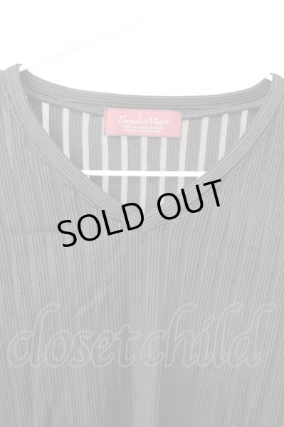 画像3: TORNADO MART / ワイドストライプVネックカットソー LL ブラック T-25-11-05-002-TO-to-YM-ZT053 (3)