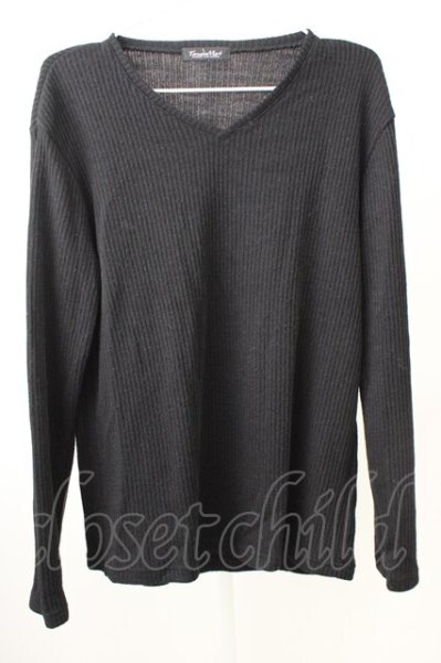 画像1: TORNADO MART / バルフィーリブVネックカットソー LL ブラック T-25-11-05-003-TO-to-YM-ZT (1)