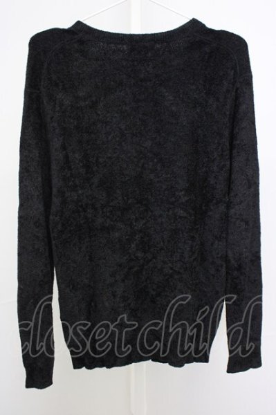 画像2: Zero by TORNADO MART / モールヤーンVネックニット M ブラック T-25-11-06-005-Ze-to-YM-ZT (2)