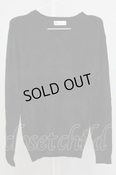 画像1: Zero by TORNADO MART / モールヤーンVネックニット M ブラック T-25-11-06-007-Ze-to-YM-ZT218 (1)