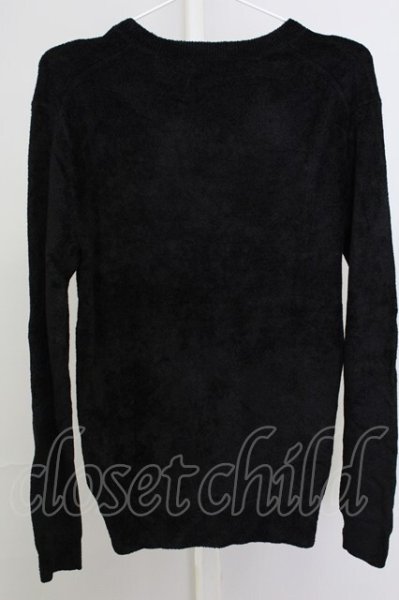 画像2: Zero by TORNADO MART / モールヤーンVネックニット M ブラック T-25-11-06-008-Ze-to-YM-ZT (2)