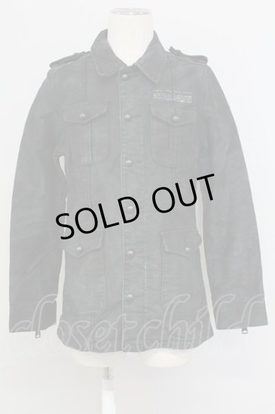 画像1: FUGA / ムラ染めミリタリージャケット 46 ブラック T-25-11-06-010-FU-ou-YM-ZT (1)