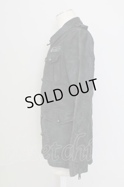 画像3: FUGA / ムラ染めミリタリージャケット 46 ブラック T-25-11-06-010-FU-ou-YM-ZT (3)