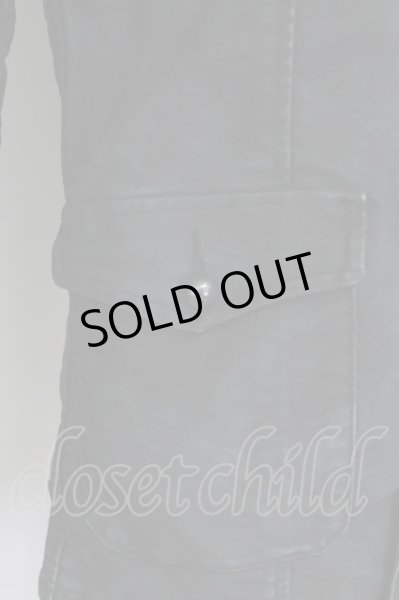 画像7: FUGA / ムラ染めミリタリージャケット 46 ブラック T-25-11-06-010-FU-ou-YM-ZT (7)