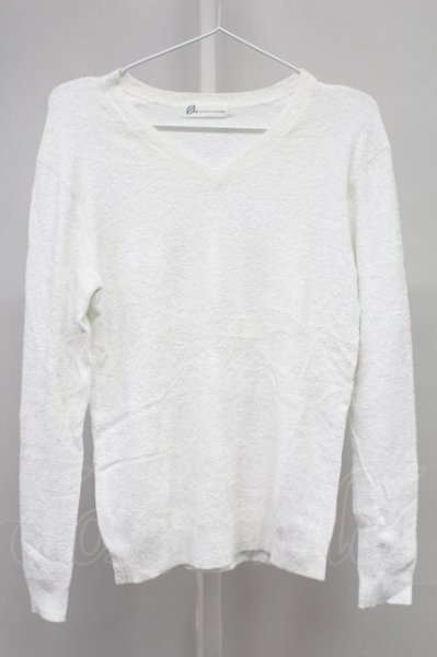 画像1: Zero by TORNADO MART / モールヤーンVネックニット M ホワイト T-25-11-06-002-Ze-to-YM-ZT (1)