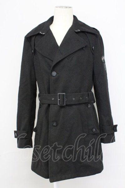 画像1: Roen / semanticdesignコラボ ウールトレンチコート M ブラック T-25-11-06-012-Ro-ou-YM-ZT (1)