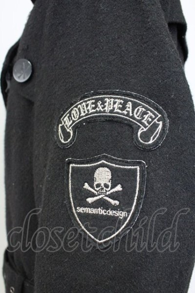 画像4: Roen / semanticdesignコラボ ウールトレンチコート M ブラック T-25-11-06-012-Ro-ou-YM-ZT (4)