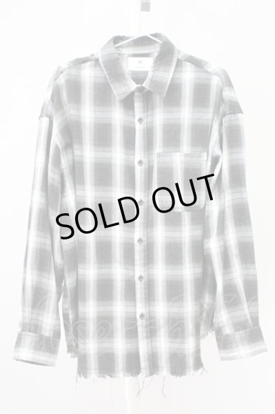 画像1: Moonage Devilment / カットオフルーズチェックネルシャツ  ブラック T-25-11-10-021-Mo-sh-YM-ZT101 (1)