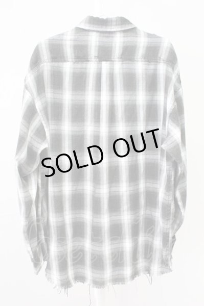 画像2: Moonage Devilment / カットオフルーズチェックネルシャツ  ブラック T-25-11-10-021-Mo-sh-YM-ZT101 (2)