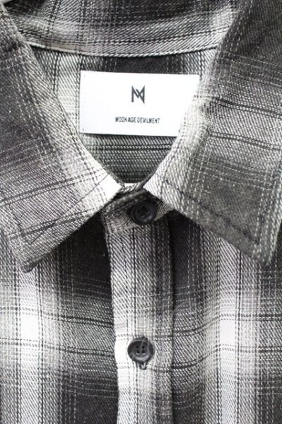 画像3: Moonage Devilment / カットオフルーズチェックネルシャツ  ブラック T-25-11-10-021-Mo-sh-YM-ZT (3)