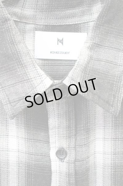 画像3: Moonage Devilment / カットオフルーズチェックネルシャツ  ブラック T-25-11-10-021-Mo-sh-YM-ZT101 (3)