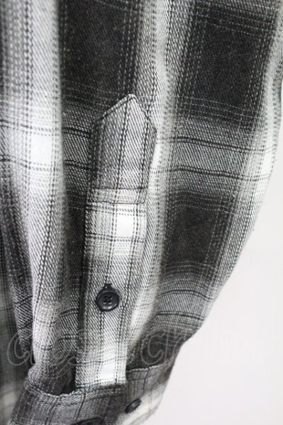 画像4: Moonage Devilment / カットオフルーズチェックネルシャツ  ブラック T-25-11-10-021-Mo-sh-YM-ZT (4)