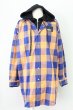 画像1: MENTAL / フードチェックシャツ  オレンジ T-25-11-10-025-ME-sh-YM-ZT (1)
