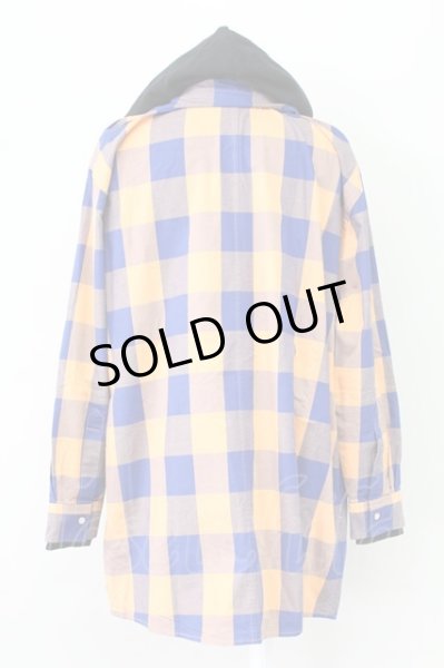 画像2: MENTAL / フードチェックシャツ  オレンジ T-25-11-10-025-ME-sh-YM-ZT (2)