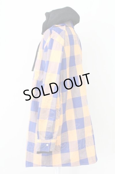 画像3: MENTAL / フードチェックシャツ  オレンジ T-25-11-10-025-ME-sh-YM-ZT (3)