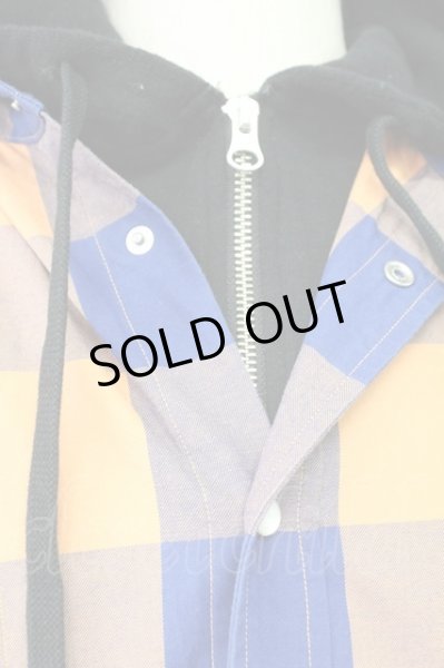 画像5: MENTAL / フードチェックシャツ  オレンジ T-25-11-10-025-ME-sh-YM-ZT (5)