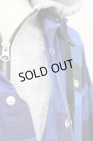 画像5: MENTAL / フードチェックシャツ 46 ブルーｘグレー T-25-11-10-027-ME-sh-YM-ZT (5)