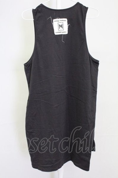 画像2: Moonage Devilment / コットンオーバーロングテールタンクトップ F ユーズドブラック T-25-11-10-001-Mo-ts-YM-ZT (2)