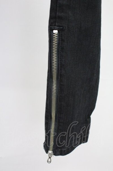 画像3: Moonage Devilment / サイドZIPスキニーデニムパンツ 02 ブラック T-25-11-10-036-Mo-pa-YM-ZT (3)