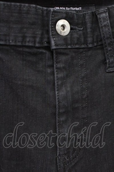 画像4: Moonage Devilment / サイドZIPスキニーデニムパンツ 02 ブラック T-25-11-10-036-Mo-pa-YM-ZT (4)