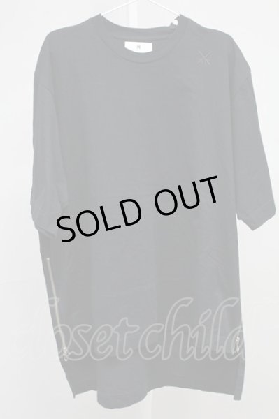 画像1: Moonage Devilment / コットンZIPオーバー Tシャツ 44 ブラック T-25-11-10-011-Mo-ts-YM-ZT (1)