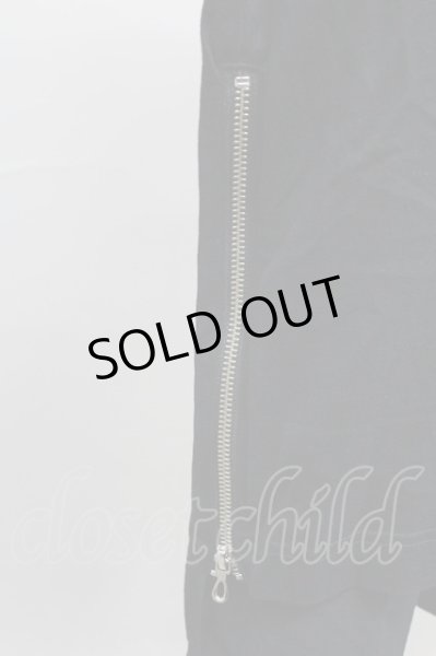 画像4: Moonage Devilment / コットンZIPオーバー Tシャツ 44 ブラック T-25-11-10-011-Mo-ts-YM-ZT (4)