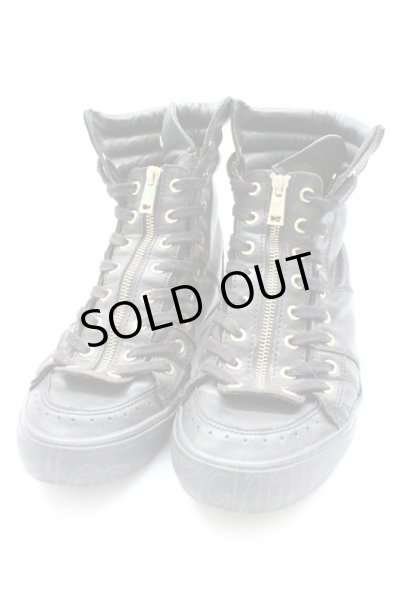 画像1: Moonage Devilment / レザーハイカットスニーカー ソール全長27cm ブラック T-25-11-17-016-Mo-sho-YM-ZT-S008 (1)