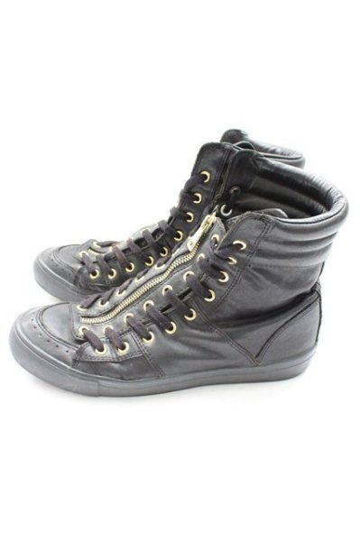 画像4: Moonage Devilment / レザーハイカットスニーカー ソール全長27cm ブラック T-25-11-17-016-Mo-sho-YM-ZT (4)