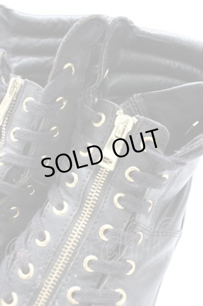 画像6: Moonage Devilment / レザーハイカットスニーカー ソール全長27cm ブラック T-25-11-17-016-Mo-sho-YM-ZT-S008 (6)