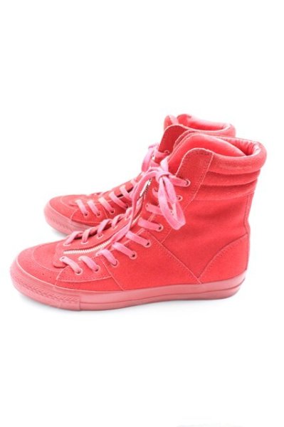 画像4: Moonage Devilment / スウェードレザーハイカットスニーカー ソール全長28cm レッド T-25-11-17-017-Mo-sho-YM-ZT (4)