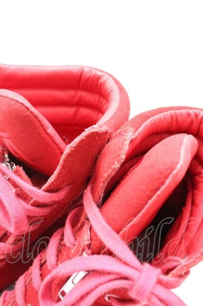 画像7: Moonage Devilment / スウェードレザーハイカットスニーカー ソール全長28cm レッド T-25-11-17-017-Mo-sho-YM-ZT (7)