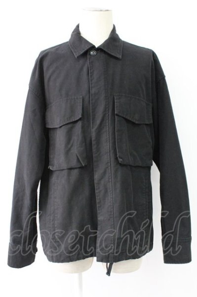 画像1: Moonage Devilment / Embroidery Over Military ジャケット 46 ブラック T-25-11-17-004-Mo-ja-YM-ZT (1)