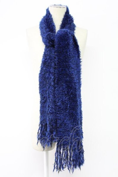 画像1: FUGA / モヘアロングマフラー  ブルー T-25-11-18-015-FU-0-YM-ZT (1)
