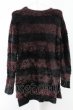 画像2: FUGA / フェザーヤーンロングニット 44 レッドｘブラック T-25-11-18-001-FU-to-YM-ZT (2)