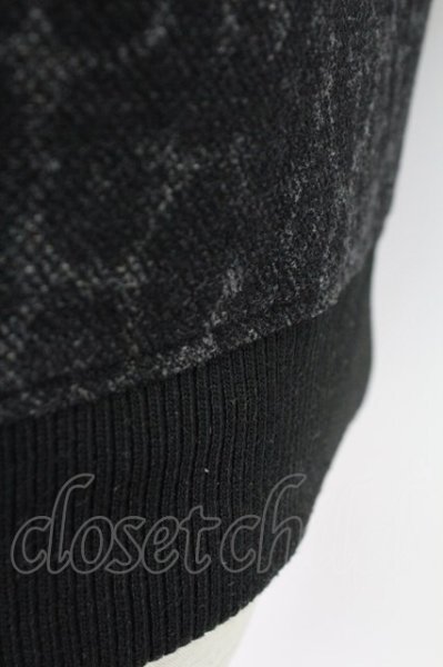 画像10: NO ID. / 撚り杢ツイードレザー切替スタジャン 1 ブラック T-25-11-18-005-NO-ja-YM-ZT (10)