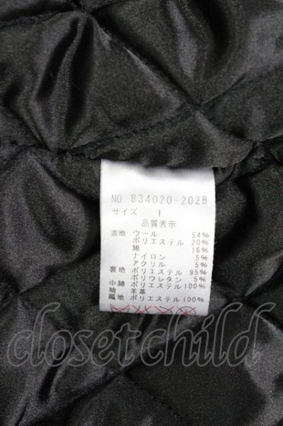 画像11: NO ID. / 撚り杢ツイードレザー切替スタジャン 1 ブラック T-25-11-18-005-NO-ja-YM-ZT (11)