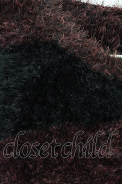 画像4: FUGA / フェザーヤーンロングニット 44 レッドｘブラック T-25-11-18-001-FU-to-YM-ZT (4)