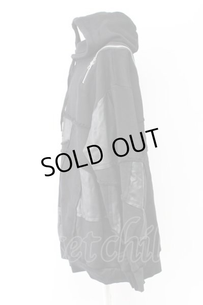 画像3: CIVARIZE / ショルダージップPUレザーパッチワークプルオーバー F ブラック T-25-11-18-007-CI-to-YM-ZT-ML015 (3)