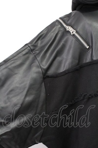 画像5: CIVARIZE / ショルダージップPUレザーパッチワークプルオーバー F ブラック T-25-11-18-007-CI-to-YM-ZT (5)