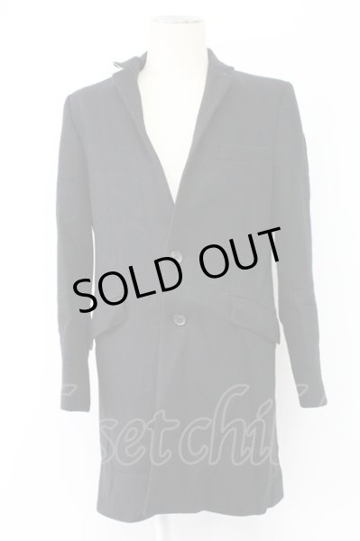 画像1: SHELLAC / ハラコ襟アテウールチェスターコート 44 ブラック T-25-11-18-008-SH-ou-YM-ZT-M116 (1)