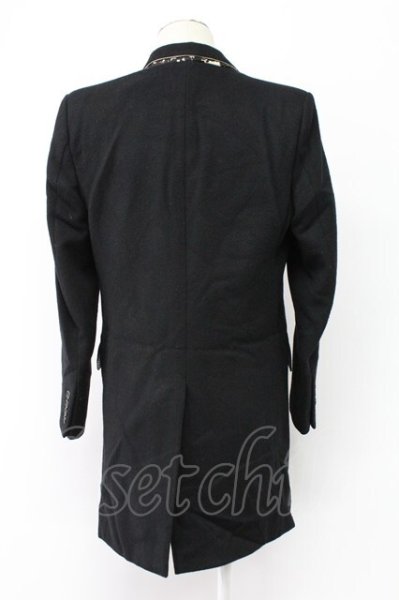 画像2: SHELLAC / ハラコ襟アテウールチェスターコート 44 ブラック T-25-11-18-008-SH-ou-YM-ZT (2)