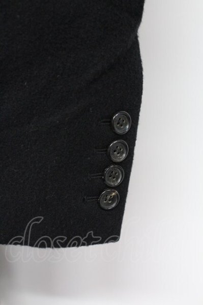 画像4: SHELLAC / ハラコ襟アテウールチェスターコート 44 ブラック T-25-11-18-008-SH-ou-YM-ZT (4)