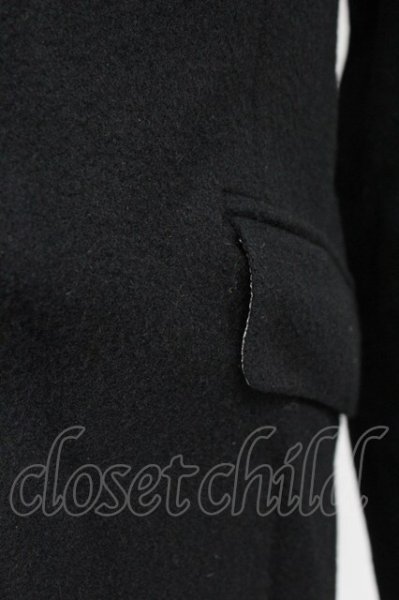 画像6: SHELLAC / ハラコ襟アテウールチェスターコート 44 ブラック T-25-11-18-008-SH-ou-YM-ZT (6)