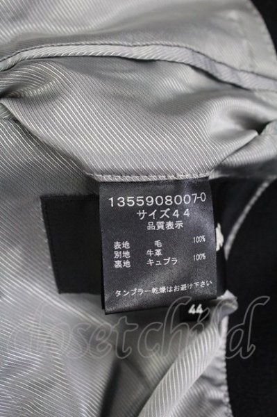 画像9: SHELLAC / ハラコ襟アテウールチェスターコート 44 ブラック T-25-11-18-008-SH-ou-YM-ZT (9)