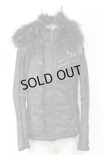 画像1: FUGA / HEAVY RAIN フェイクムートンN-2Bブルゾンジャケット 44 ブラック T-25-11-18-009-FU-ou-YM-ZT (1)